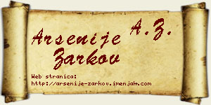 Arsenije Žarkov vizit kartica